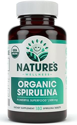 USDA Organic Spirulina Tablets - Non-GMO Green Superfood Supplement: 3000mg of Fresh Blue Green Algae, Vegan, Gluten Free, Sustainably Grown