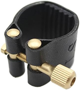 Andoer Alto Saxophone Ligature Fastener Compact Durable Artificial Leather for Alto Saxophone Rubber Mouthpiece