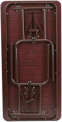 Flash Furniture 4 ft Laminate Folding Banquet Table, Mahogany | Durable Construction, Commercial Use
