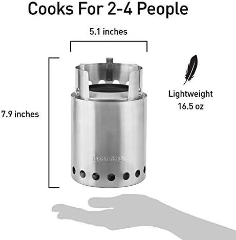 Solo Stove Titan Camping Stove Portable Stove for Backpacking and Outdoor Cooking Great Stainless Steel Camping Backpacking Stove Compact Wood Stove