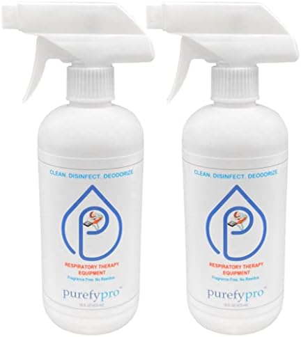Purefypro CPAP Cleaner and Sanitizer Spray (16oz, 2pk). No Rinse. No Residue. Kills 99.9999% Norovirus, Flu Virus, and Fungi