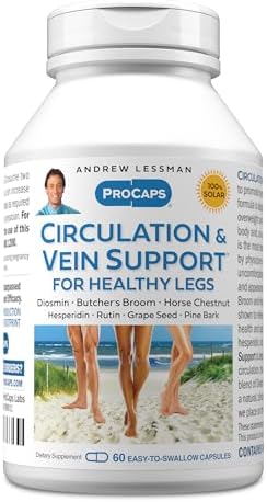 ANDREW LESSMAN ProCaps Circulation & Vein Support 30 Capsules | Standardized Botanical Extracts & Flavonoids in a Comprehensive Circulation & Vein Support Formula