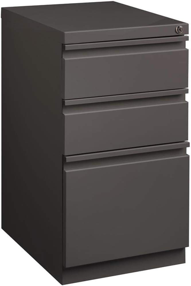 Pemberly Row 3 Drawers 27.75" Vertical White Metal Filing Cabinet Lockable Pre-Assembled Stationary Letter Size for Home, Office