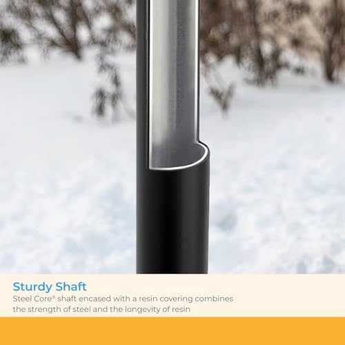 Suncast 36" Snow Pusher with Steel Core Shade and Non-Stick Blade Surface