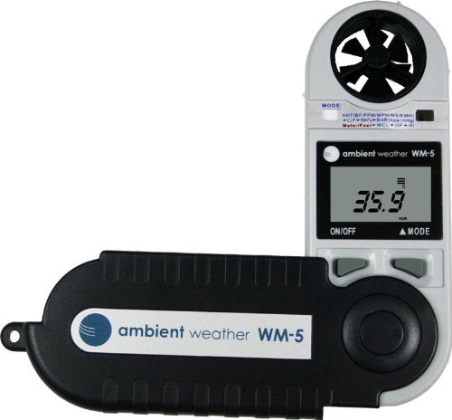 Ambient Weather WM-5 Handheld Weather Meter | With Windspeed, Temperature, Windchill, Heat Index, Relative Humidity, Dewpoint