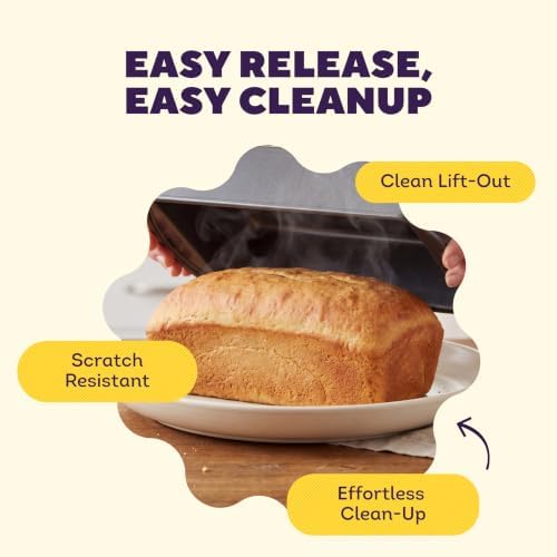 Wilton Gold Non-Stick Loaf Pan, Made Without PFAS, 9 x 5 in. | Non-Stick Steel with Scratch-Resistant Coating, Resists Warping & Extended Handles