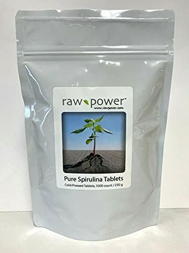 Spirulina Tablets, 1000 Count, 250mg Each, (250 Grams / 8.8 oz) 100% Pure, raw, Organic, Cold-Pressed