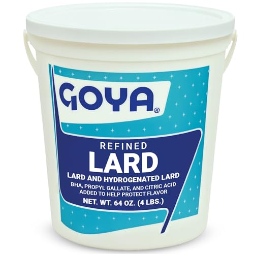 Goya Manteca Lard for Cooking and Baking, Rich Flavor for Tamales, 4 Pound | Bulk 4 Pound Tub, Premium Pork Fat, Rich Flavor for Tamales, Empanadas, And Pastries, Enjoy Any Time of Day, Great Taste