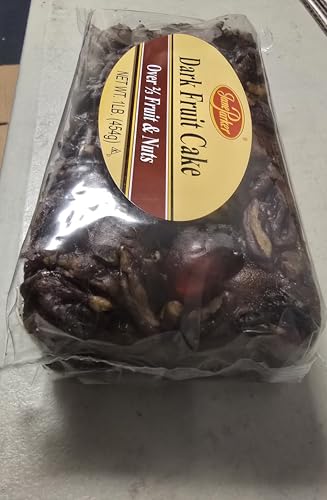 Jane Parker Fruitcake Dark Fruit Cake 1 pound (16 Ounce) Loaf in a Collectible Holiday Tin-Christmas Cake-The Best Fruitcake You Can Buy