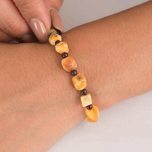 SHOP LC DELIVERING JOY Caramel Amber 30.00 ctw Beaded Stretch Bracelet
