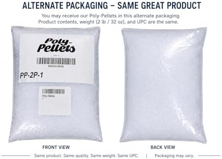Poly-Fil Fairfield Poly-Pellets Weighted Stuffing Beads, 32-Ounce Bag, 1 Pk | Polypropylene, Smooth Oval Shape, for Weighted Stuffed Animals, Dolls