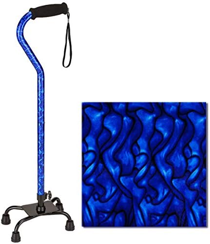 NOVA Designer Quad Cane, Lightweight Four Legged Cane with Soft Grip Handle, Height (for Users 4’11” - 6’4”) & Left or Right Adjustable, Butterflies Design