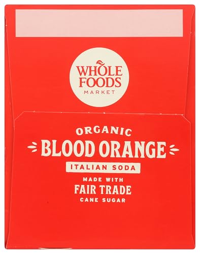 Whole Foods Market Blood Orange Italian Soda, 11.2 Fl Oz, 4 Pack | 4 Pack, Organic
