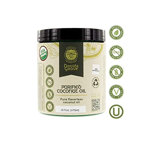 Druids Grove Purified ORGANIC Coconut Oil Vegan ⊘ Non-GMO Gluten-Free - 16 fl.oz.