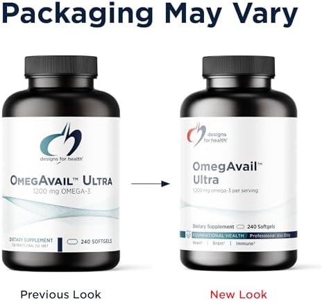 Designs for Health OmegAvail Ultra TG Fish Oil 1200mg - Triglyceride Form Omega 3 Fish Oil Supplement with DHA/EPA - No Fishy Aftertaste (120 Softgels)