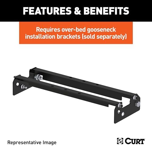 Curt Manufacturing 65500 Flat Hitch Plate 13 in X 48 in W/2 1/2 in Welded D-Rings