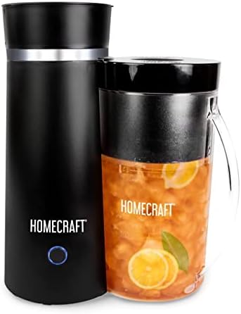 Homecraft 3-Quart Iced Coffee and Tea Maker with Filter Basket, Flavor Enhancer, Adjustable Brew Strength, Black