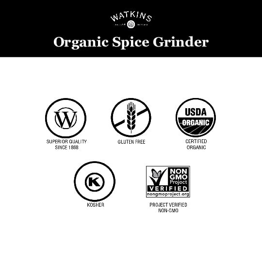 Watkins Organic Grinder, Garlic Peppercorn, 2.7 Ounce, 3-Pack