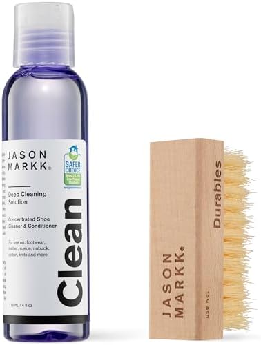 Jason Markk Essential Kit, Shoe Cleaner, 2-Piece Set, Deep Cleaning Solution & Durables Brush, Sneaker Care, Ideal for Footwear, Safe for Midsoles