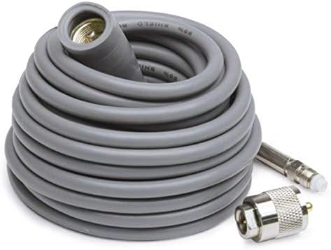 K40 K4018FME 18ft Super Mini-8 CB Antenna Cable with Removable FME Connector, Black