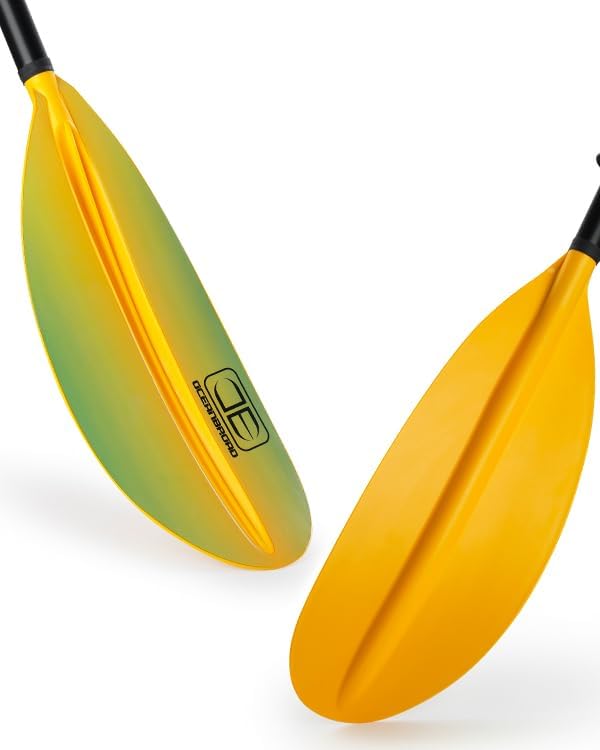 OCEANBROAD Kayak Paddle 86in/218cm, 90.5in/230cm, 95in/241cm Alloy Shaft Kayaking Boating Canoeing Oar with Paddle Leash