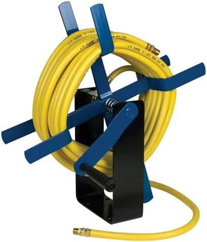 Performance Tool M635 50 ft. 18-Gauge Steel Air Hose Reel | Durable powder coated finish. Holds up to 50-ft of 3/8-in compressor hose (not included). 3/8-in female NPT swivel. Reel only