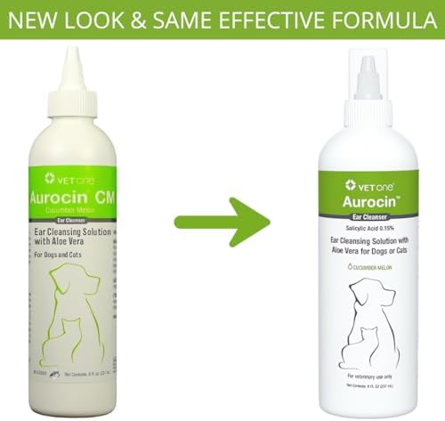 Vet One Aurocin cm Ear Cleanser (Cucumber Melon) with Aloe 8oz