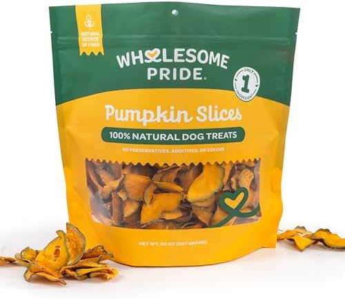 Wholesome Pride Banana Bites Dog Treats – 2-Ingredient Banana Chips for Dogs, Grain-Free, Banana & Coconut Oil, 8 oz