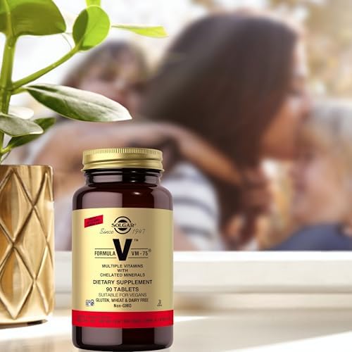 Solgar Formula VM-75, 90 Tablets - Vitamin A, B6, B12, C, D, E, Vegan | Multivitamin with Chelated Minerals - Biotin, Magnesium, Calcium, Iron, Zinc, Gluten Free, Dairy Free, Kosher - 90 Servings