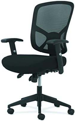 HON Sadie Big and Tall Ergonomic Office Chair, Heavy Duty Desk Chair, Black | Big and tall ergonomic office desk chair for desk work, lumbar support, adjustable arms, mesh comfort, 350 lb capacity