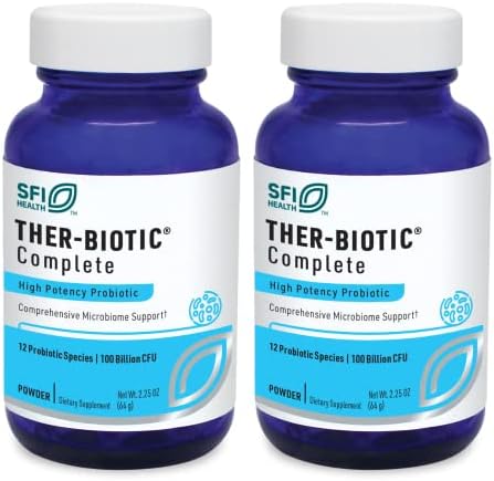 Klaire Labs SFI Health Ther-Biotic Complete Probiotic Powder, 64g | Men's and Women's Probiotics for Digestive Health & Immune Support, 100 Billion CFU, Dairy-Free, Hypoallergenic