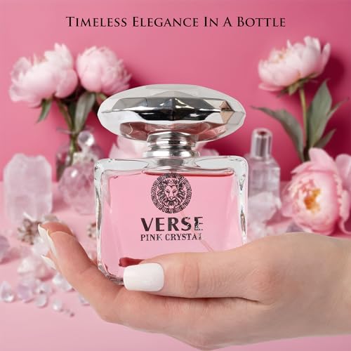 Verse Pink Crystal Eau De Parfum for Woman - Top Notes of Pomegranate, Yuzu & Iced Accord - Base Notes of Peony, Lotus, Magnolia, Amber