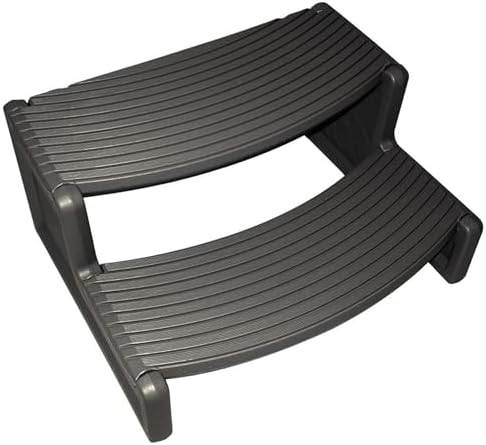 Confer Plastics Resin Multi Purpose Outdoor Non Slip Portable Spa and Hot Tub Handi-Step Deck Patio Steps Accessories, Charcoal Grey