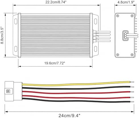 Pro Chaser DC-DC 72V 60V 48V Volt Voltage to 12V Step Down Voltage | Voltage Reducer Regulator 10A 15A 20A 25A 30A 35A for Scooters Bicycles & Golf Carts