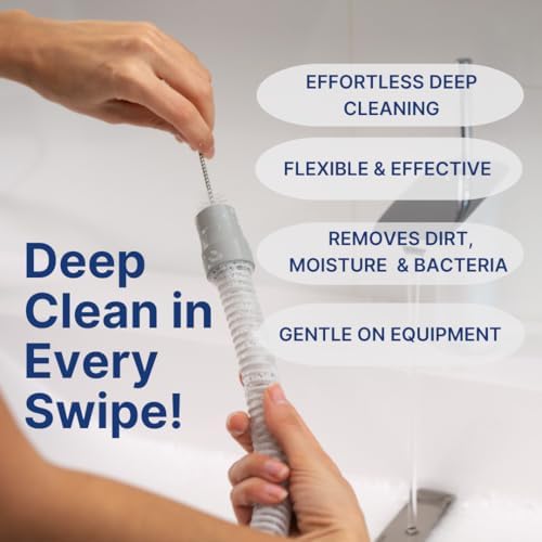 Snugell CPAP Tube Cleaning Brush Set – 84-Inch Flexible Cleaner for Tube Interiors & 7-Inch Brush for Masks – Designed for 22mm Tubing –