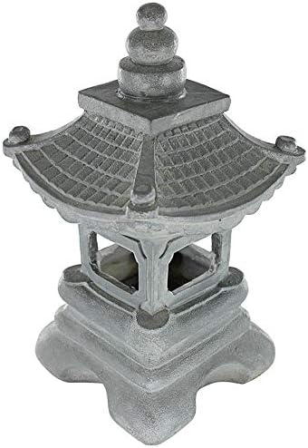 Design toscano ng29870 asian decor pagoda lantern indoor/outdoor statue, 11 inches wide, 11 inches deep, 17 inches high, handcast polyresin, two tone stone finish