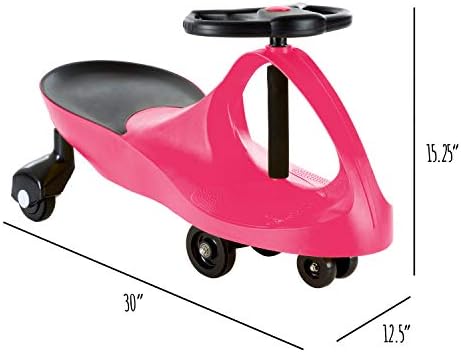 Wiggle Car Ride On Toy - No Batteries, Gears or Pedals - Twist, Swivel, Go - Outdoor Ride Ons for Kids 3 Years and Up by Lil' Rider (Hot Pink)