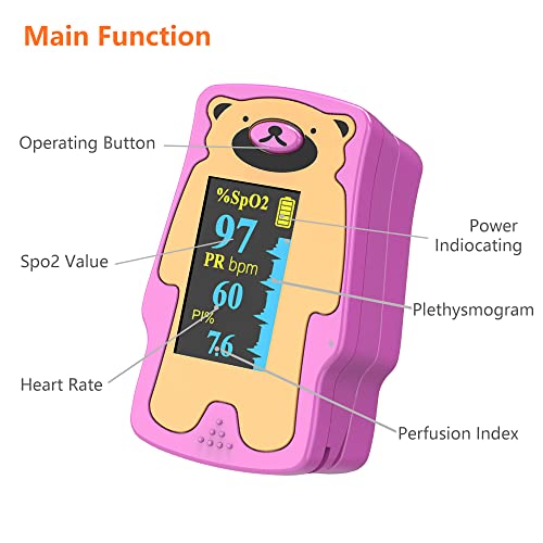 Pediatric Pulse Oximeter, OLED Display Oxygen Monitor Fingertip for Children, Baby & Kids, Blood Oxygen Saturation Monitor (SpO2)