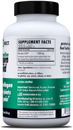 HEALTH DIRECT BeActive Collagen Shield, Green-Lipped Mussel, 60 Capsules | Bioactive Mariplex GLM formula from New Zealand supports collagen health, joints and muscle recovery.