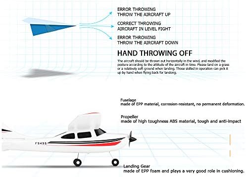 GoolRC WLtoys F949S RC Airplane, 2.4Ghz 3CH RC Plane with Gyroscope, EPP Remote Control Airplane, Easy to Fly RC Aircraft with 3 Batteries