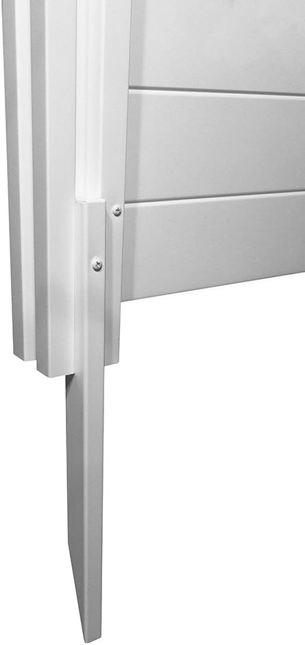 Enclo Premium White Vinyl Privacy Screen, DIY No Dig Kit | 4ftH x 4ftW, 2 Panels, Trash Can Fence, ZP19014