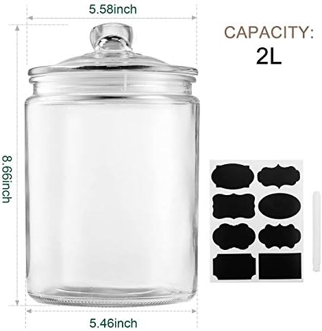 Maredash Glass Jars 64 oz,Candy Jar with Lid For Household 3 Pack