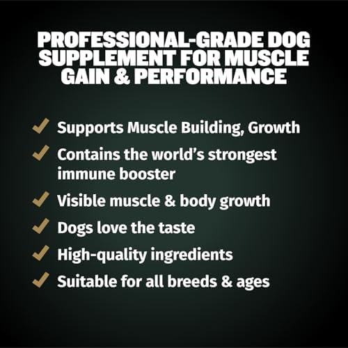 Bully Max 11-in-1 Dog Muscle Builder Power Chews - High Protein Muscle Gain Supplement with Amino Acids - Vet-Recommended for Puppy & Adult Canines