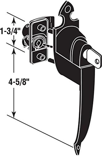 Prime-Line K 5080 1-3/4 In., Black, Colonial Push Button Lock with Key (Single Pack)