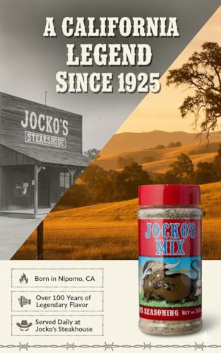 Jocko's Mix Santa Maria Style Seasoning - 15.3oz Bottle Of Tri-Tip, Steak, Pork, and Chicken Seasoning - Santa Maria California Grill - Jocko's Mix for Meat, Seafood Stew & Vegetables, Gluten Free
