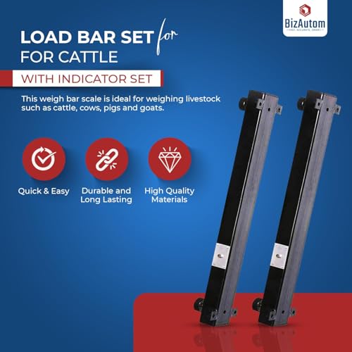 10000lb Load Bar Set for Cattle, Hog, Pig, Goat, Sheep, Alleyway, Chute and Cage Scale | Two Weigh Bar and One Indicator Set (36")