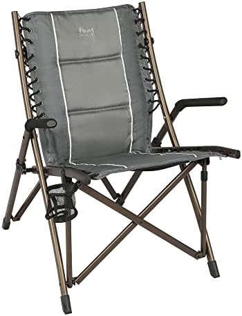 Timber Ridge Bungee Folding Camping Chairs for Adults Supports 300lbs, Grey