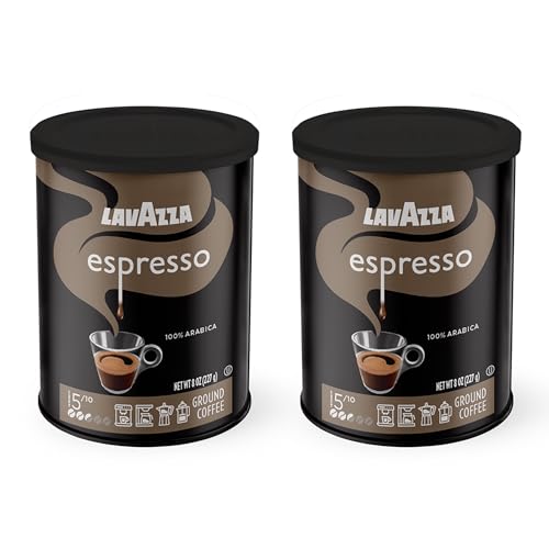 Lavazza Espresso Ground Coffee, Medium Roast, 100% Arabica, 8 oz Tin (Pack of 4)