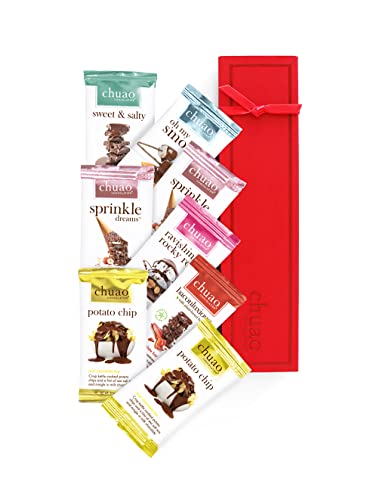 Chuao Chocolatier Taste the Joy Mini Gourmet Chocolate Bar Gift Box | Milk and Dark Chocolate Variety Sampler |16 Mini Bars (0.39 oz each)