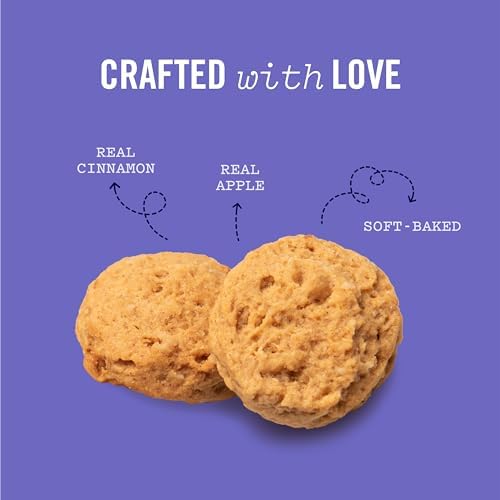 Three Dog Bakery Soft Baked Classic Cookies for Dogs - 13 oz Box | Oats & Apple Flavor - Made with Real Ingredients - Rolled Oats Dog Treats